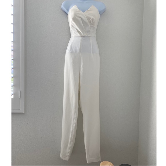 white strapless jumpsuit - Picture 2 of 8